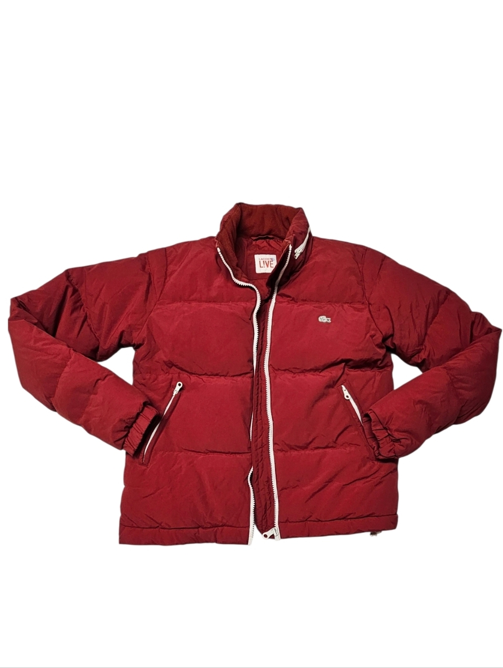 Lacoste Live Red Quilted Jacket -Outerwear Size Small